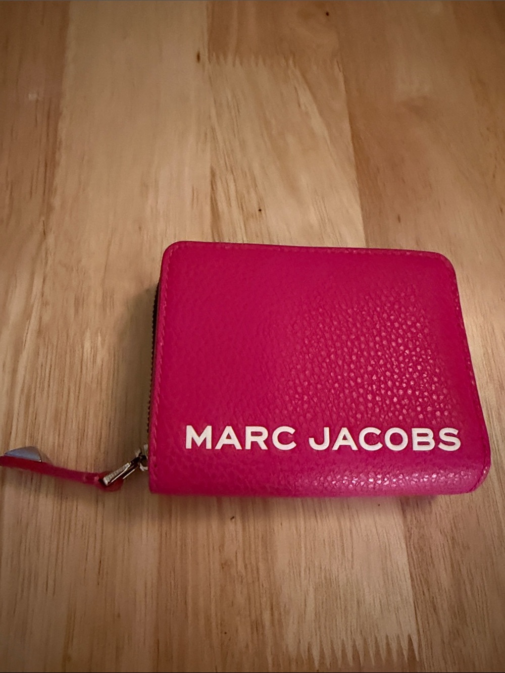 Marc Jacobs Hot Pink Leather Zip Card Holder